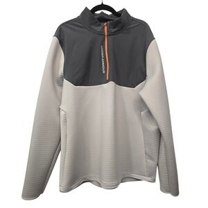 Under Armour Golf XXL 2XL Charcoal White Orange 1/2 Zip Golfcore Sportcore Gym